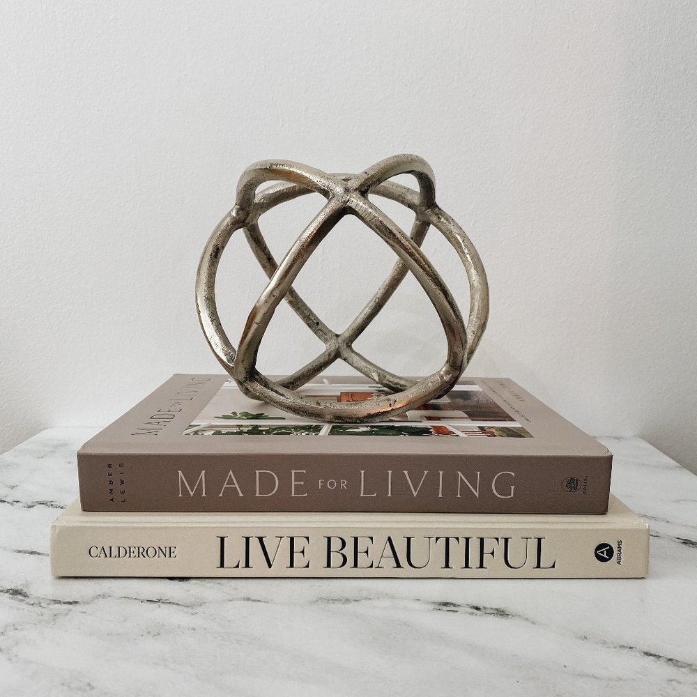 Silver Open Metal Decorative Sphere Ball